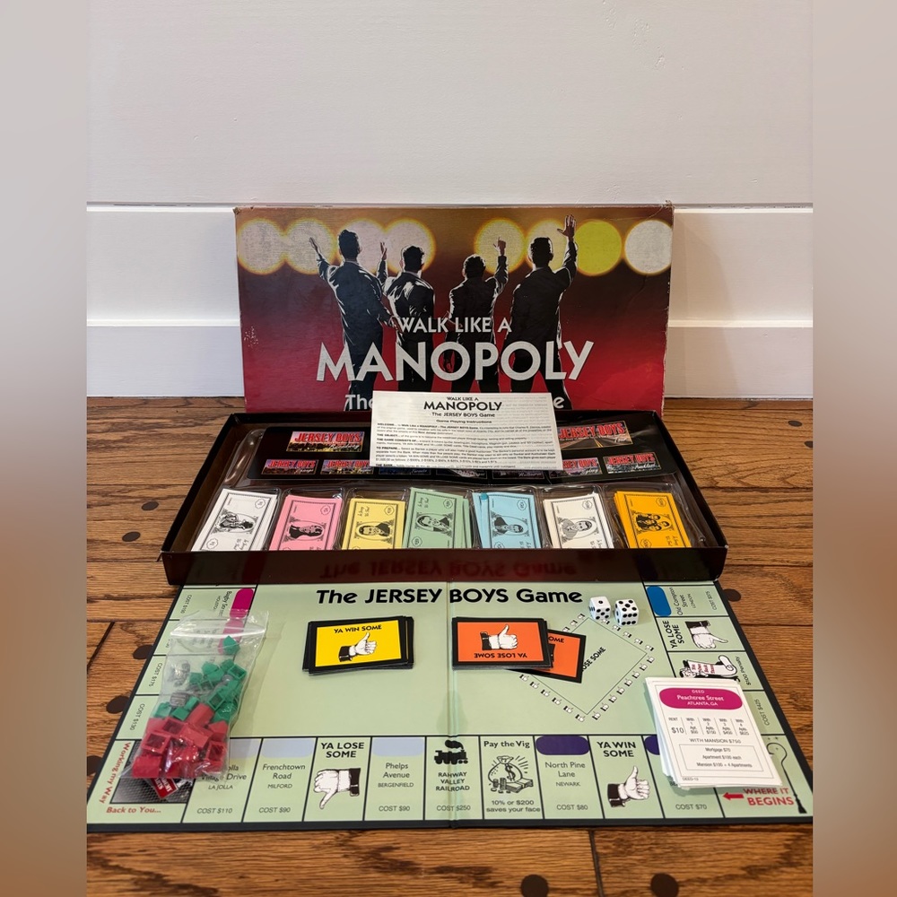 Extremely RARE Walk Like a Manopoly Jersey Boys Monopoly Game Collectible READ